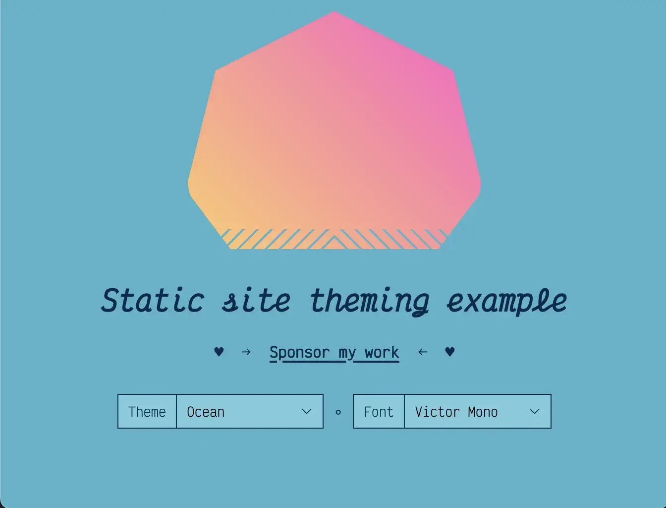 Light/ocean theme example with a gradient polygon graphic and some preference options