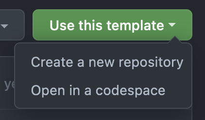GitHub's 'Use this template' menu